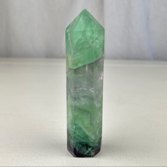 Fluorite Tower Green Dark Purple & Scolecite Gemmy - Picture 10 of 17